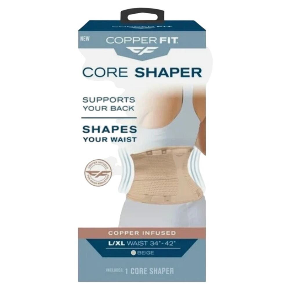 COPPER FIT Copper Infused Core Shaper Waist Shaper, Beige, Size Large/XL, NWT